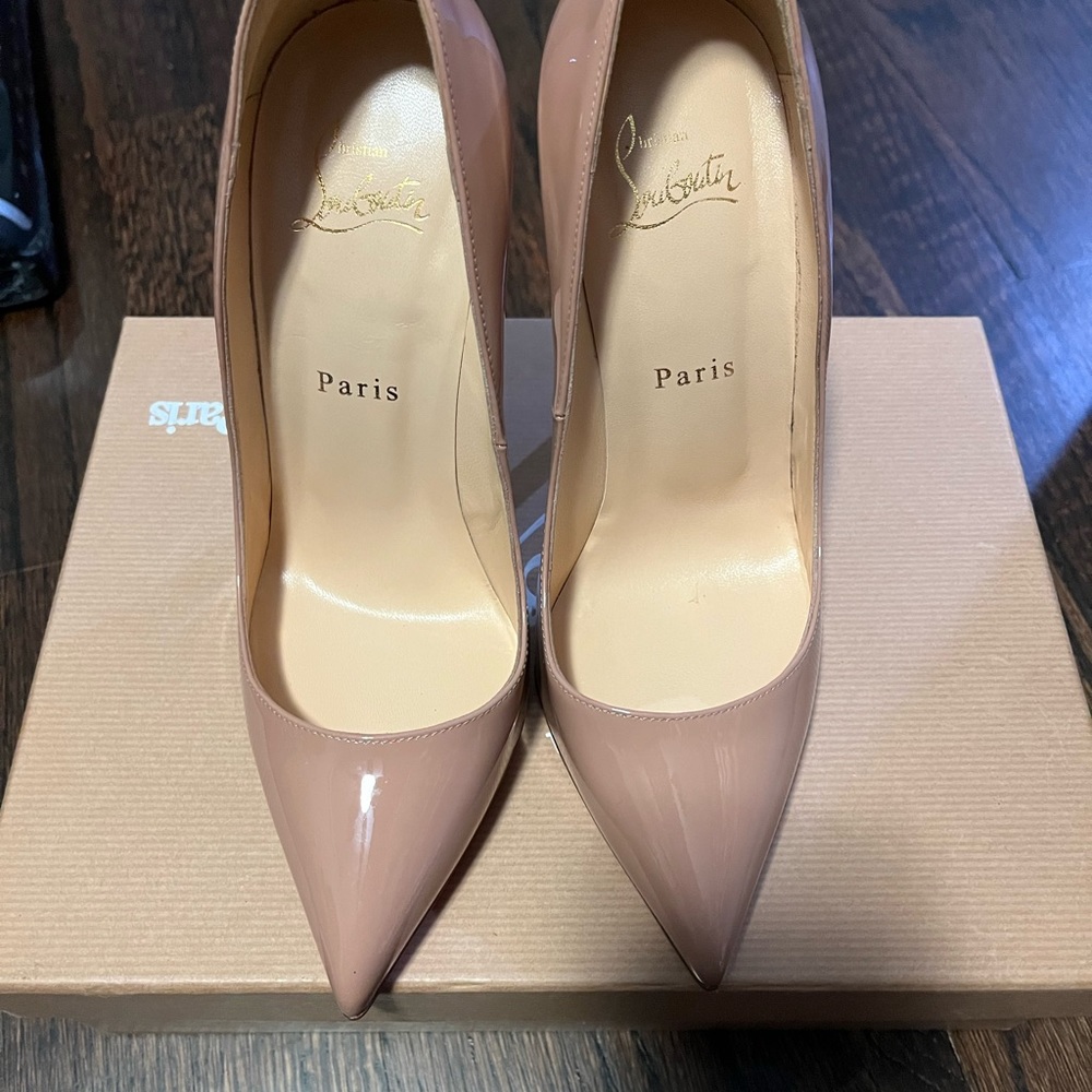 Christian Louboutin Patent Leather Pigalle Nude 38 - Picture 4 of 5